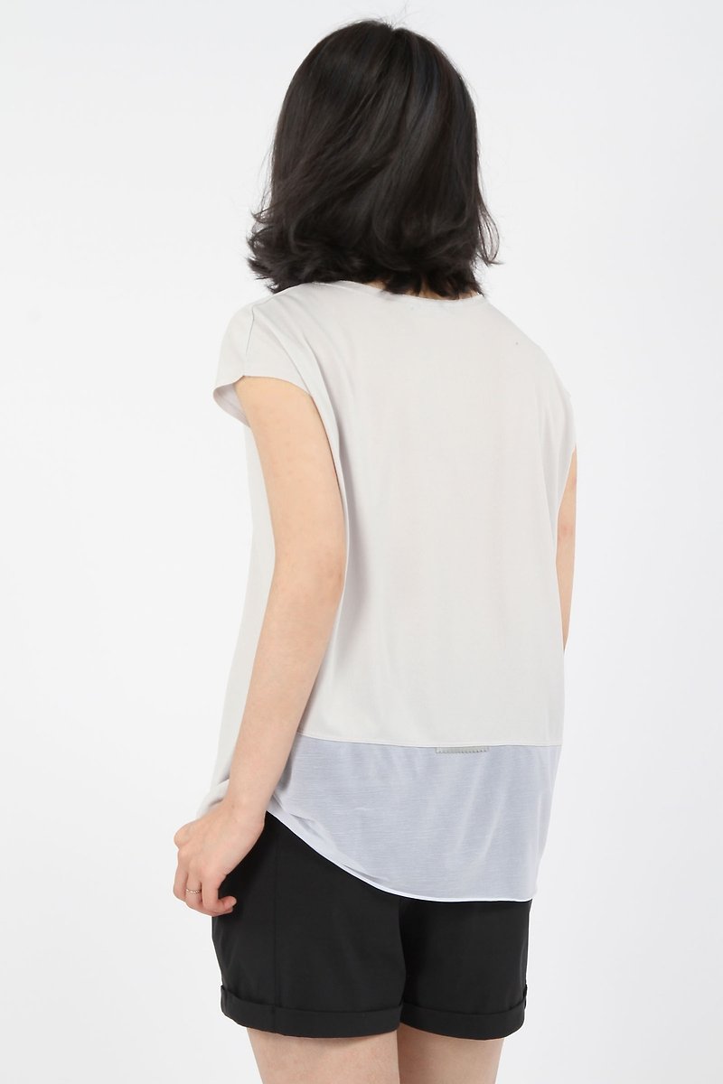 Nude side comfortable reflective suction row sleeveless-apricot - Women's Tops - Polyester Silver