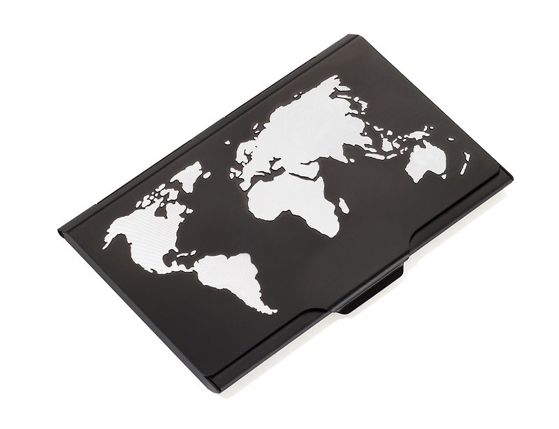 Lightweight diamond-cut pattern Earth Contacts - Card Holders & Cases - Other Metals Black