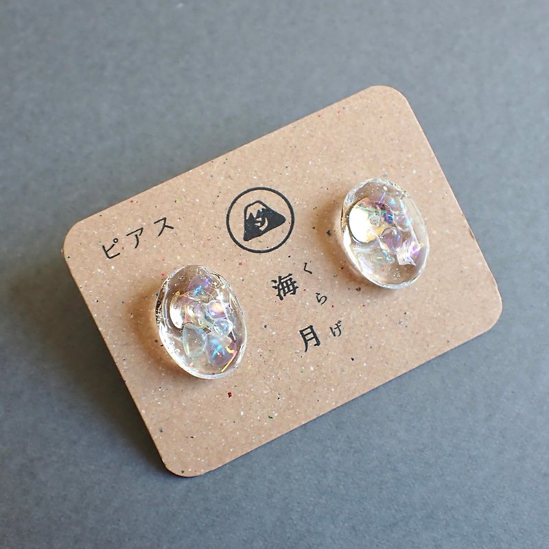 Kaigetsu (piercing or Clip-On) - Earrings & Clip-ons - Resin Transparent