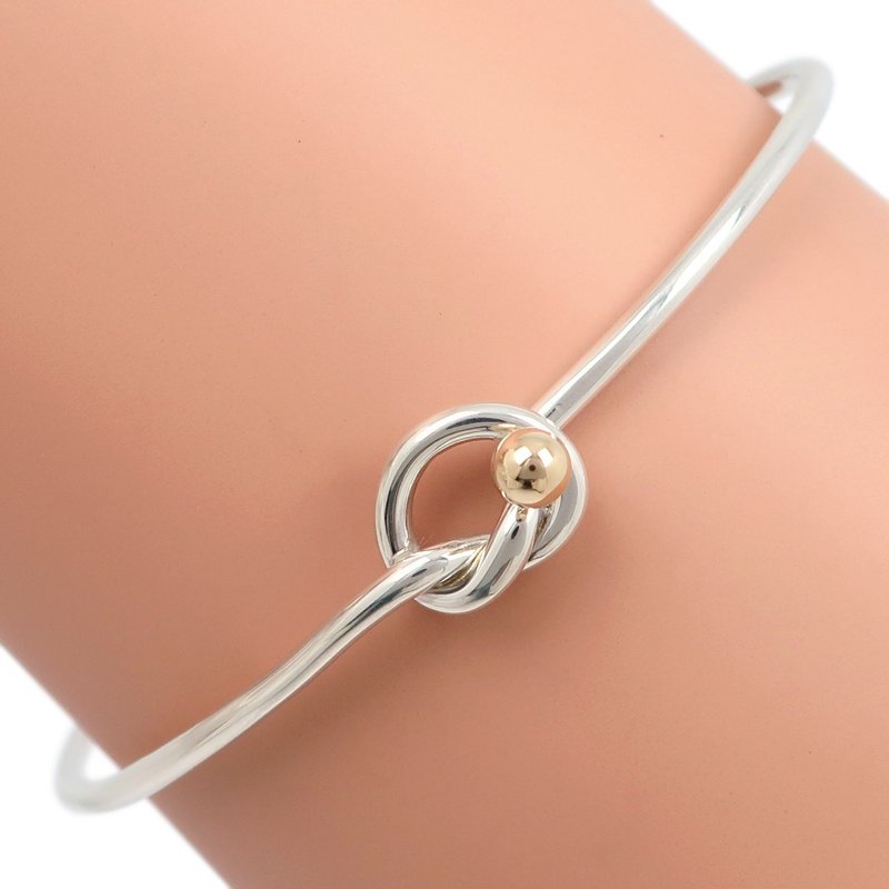 【日本直送】ティファニー TIFFANY&Co. ラブノット ブレスレット ヴィンテージ バングル シルバー925×K18YG 約6.4g レディース【中古】 - 手鍊/手環 - 銀 銀色