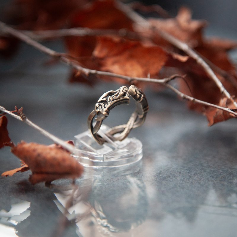 Odin wolves ring. Viking adjustable ring. Scandinavian Norse jewelry. Present - 戒指 - 其他金屬 橘色