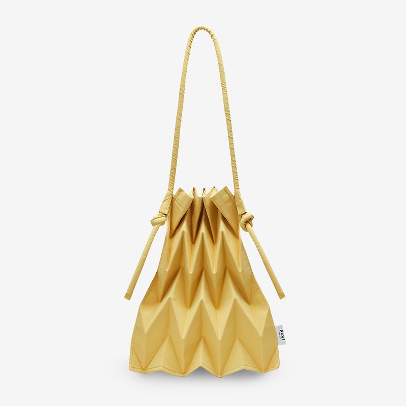 【PAVI STUDIO】W-Knot Thai Design Shoulder Bag - Honey Grapefruit Yellow - Messenger Bags & Sling Bags - Polyester Yellow