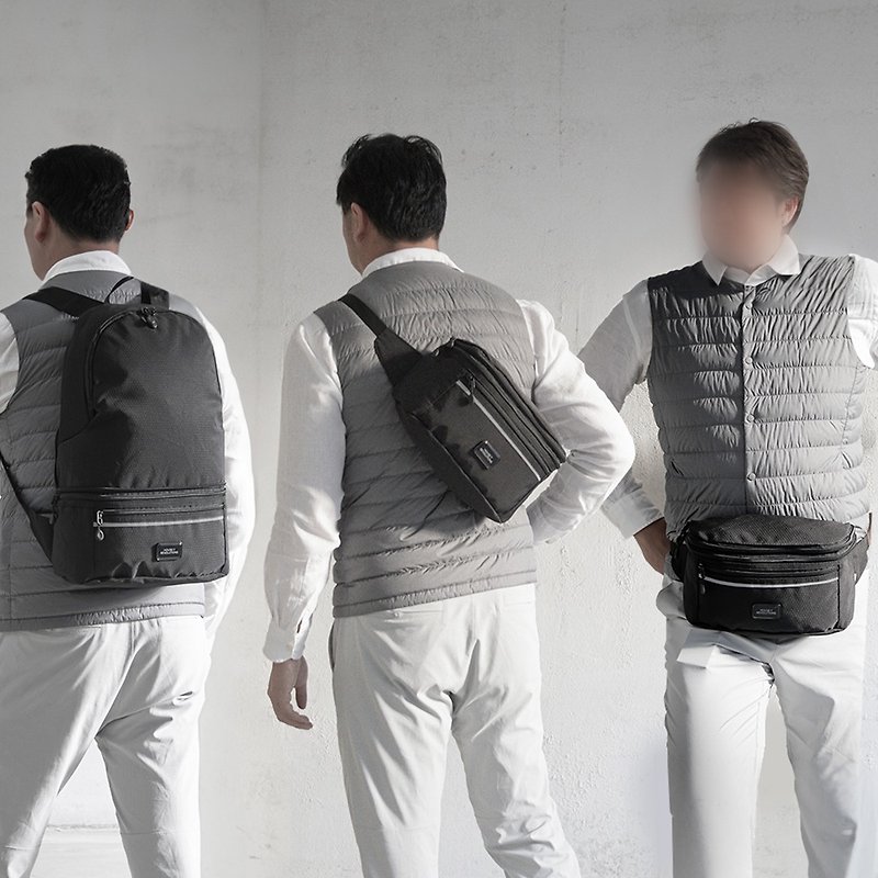 Telescopic 3in1 Eco Backpack (Backpack, Side Bag, Waist Bag, Shoulder Bag, Crossbody Bag, Luggage Bag) - กระเป๋าแมสเซนเจอร์ - วัสดุอีโค 