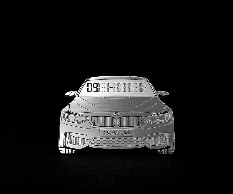 【BMWF303シリーズ】ヘアライン専用駐車場ナンバーカード - その他 - その他の素材 シルバー
