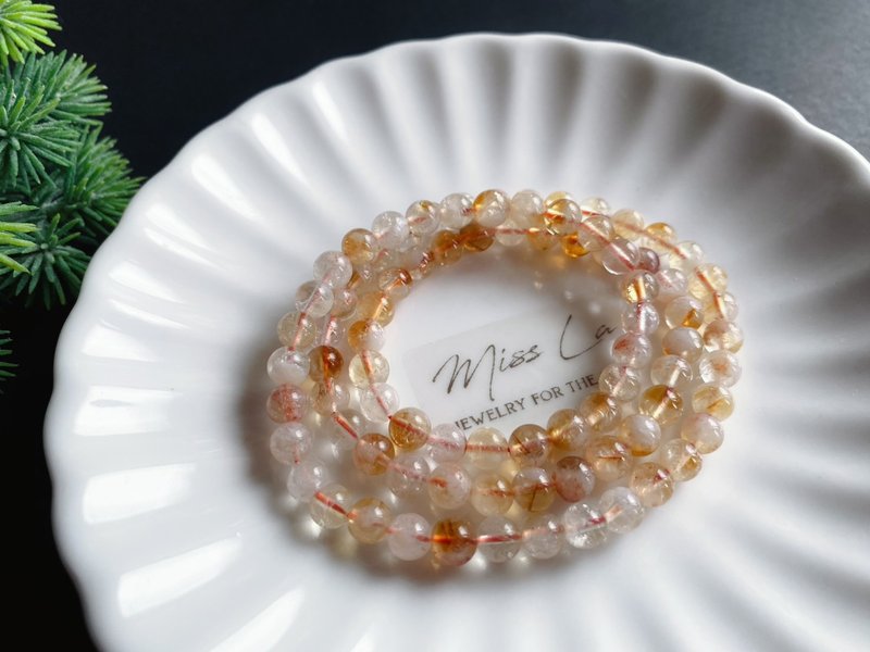 開運 招財能量石 財富 飾品 黃塔晶 黃水晶 天然石 手鍊 禮物 - 手鍊/手環 - 水晶 黃色