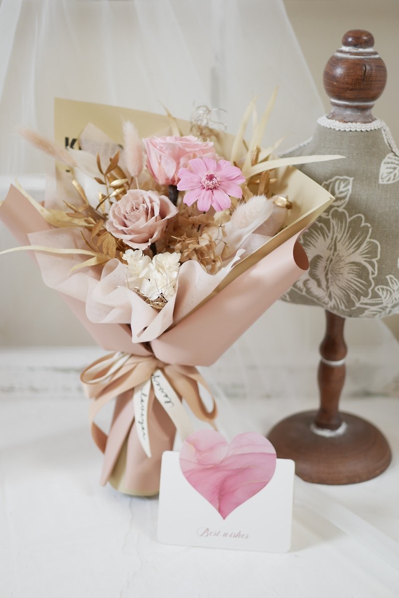 Everlasting Little Bouquet/Milk Tea Powder - Dried Flowers & Bouquets - Plants & Flowers 