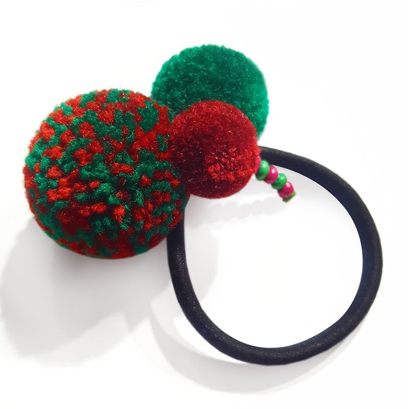 Customized / handmade hair ball hair tie / bracelet - Hair Accessories - Other Materials Multicolor