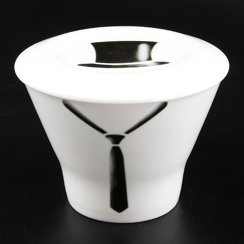 Engels Co. Gentleman's Latte Mug with Two-Way Lid/Coaster - Mugs - Porcelain Black