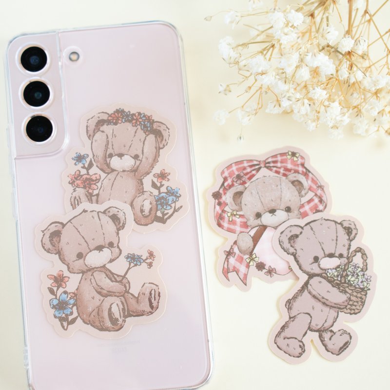 Sticker Set - Teddy Bear - สติกเกอร์ - กระดาษ สีนำ้ตาล