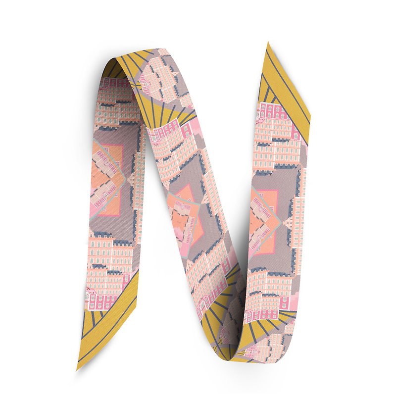 2本Agatha Twilly（あなたは他のデザインと混ぜることができます） - スカーフ - シルク・絹 ピンク