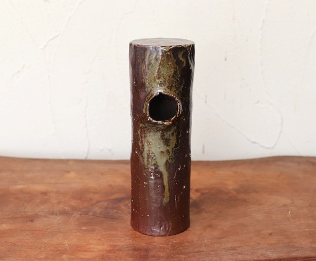 備前焼　花瓶 備前焼 備前市無形文化財 小西 陶蔵 緋襷ビール他グラス・フリーカップ