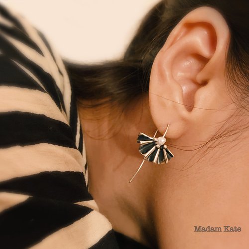 Madam Kate 手藝活 手工銀飾訂製 共生耳環 小