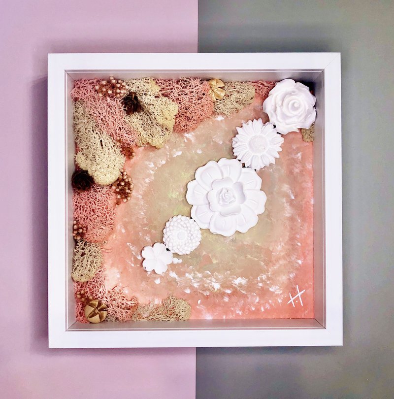 VN [Healing Series - Like a Dream] Diffuse Dried Flower Frame [Customized Gift/Valentine's Day Gift Box] - กรอบรูป - พืช/ดอกไม้ สีแดง