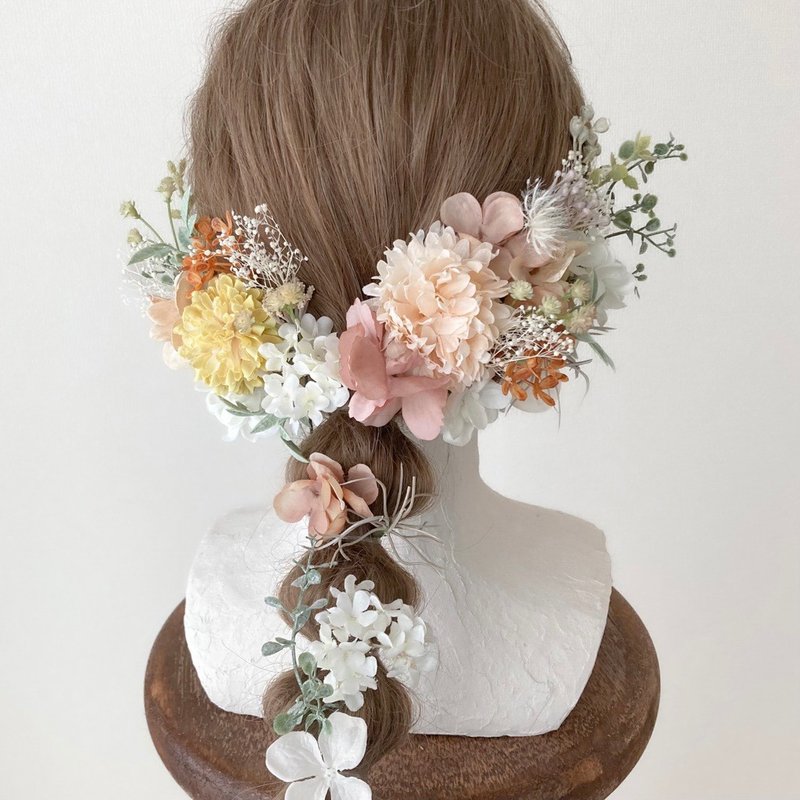 Flower lover hair ornament that never withers - เครื่องประดับผม - วัสดุอื่นๆ สึชมพู