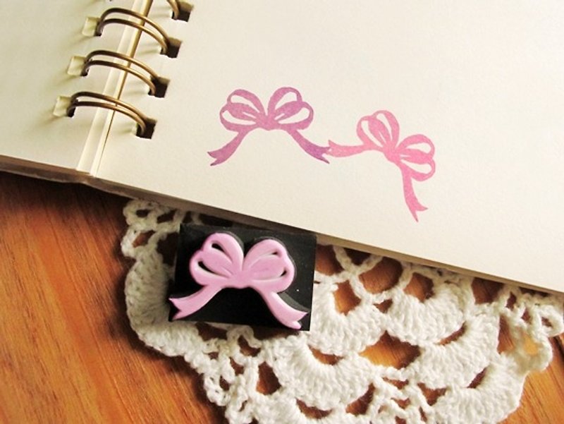 Apu handmade chapter practical exquisite bow stamp hand account stamp - Stamps & Stamp Pads - Rubber 