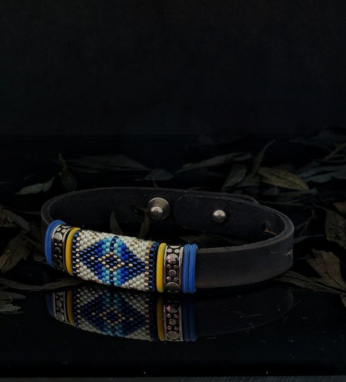 HK-Accessories 日本玻璃珠皮手帶 ( Aiko Beads Leather Bracelet ) Aiko-1