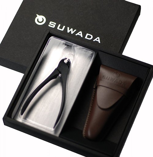 SUWADA 日本職人指甲剪 SUWADA日本職人指甲剪-黑鋼款S-真皮收納禮盒組