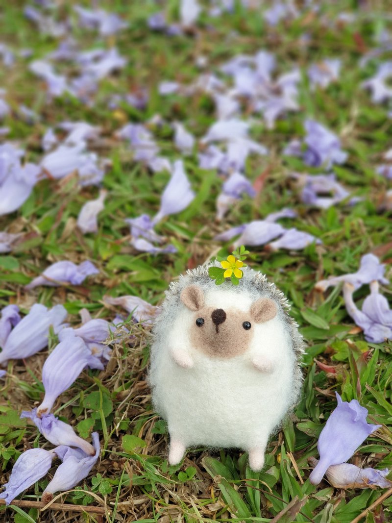 Fat Hedgehog-Movable limbs / ornaments / ornaments / hanging ring key ring - ตุ๊กตา - ขนแกะ 