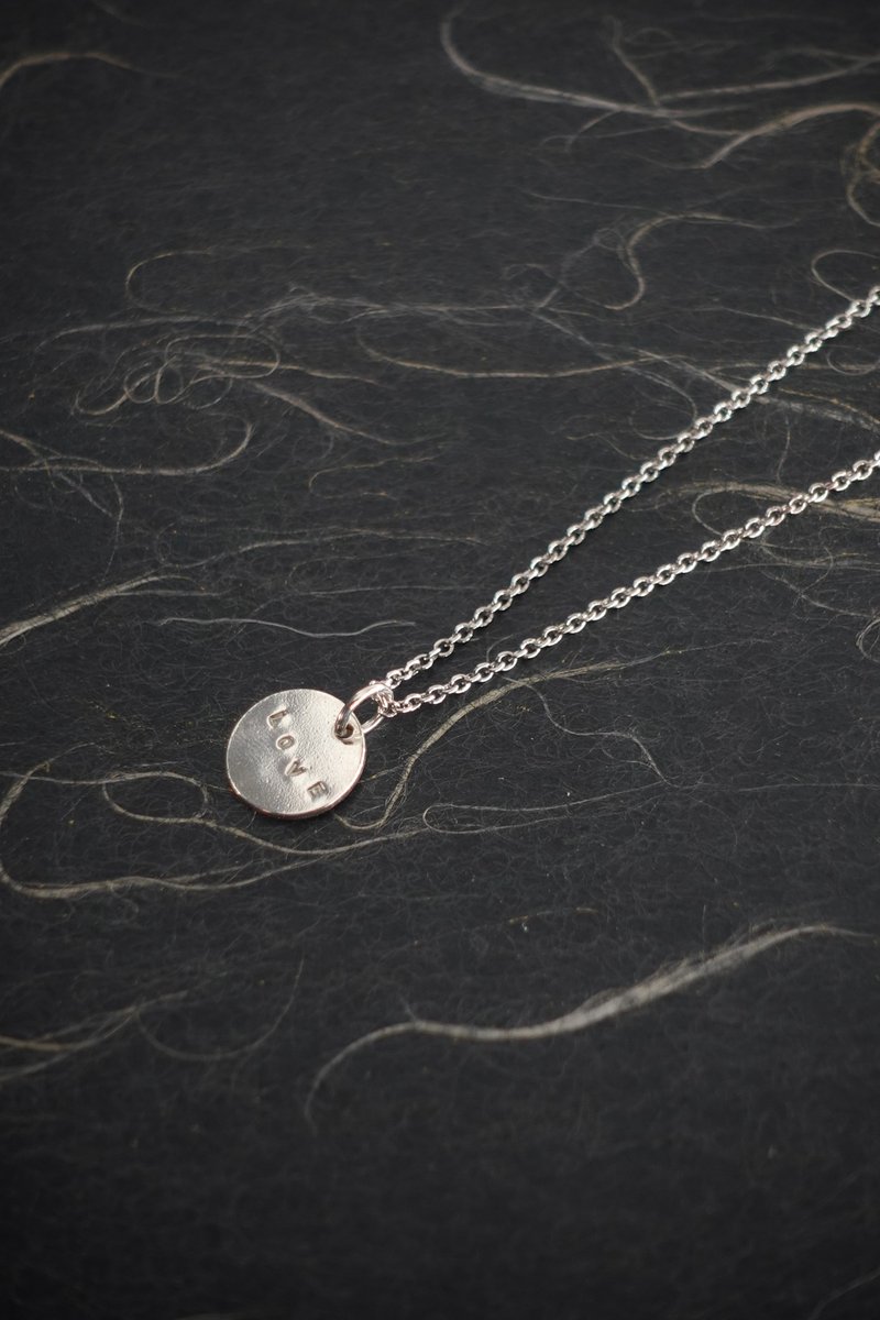 [Taipei Jinzhou Street Store] LOVE large and small sterling silver discs with chain body - cultural coins available/customized/Christmas - Metalsmithing/Accessories - Sterling Silver 