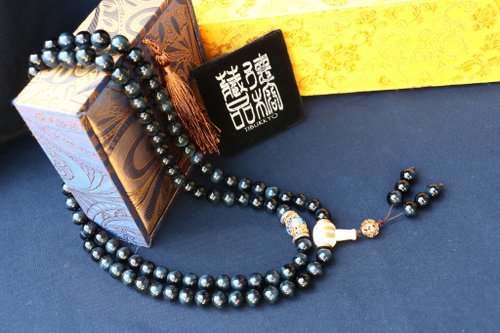 TIBUKKYO德榕藏品 原礦無染色藍虎眼石 10mm圓珠 108顆 手鍊 串珠設計 手環 萬寶螺