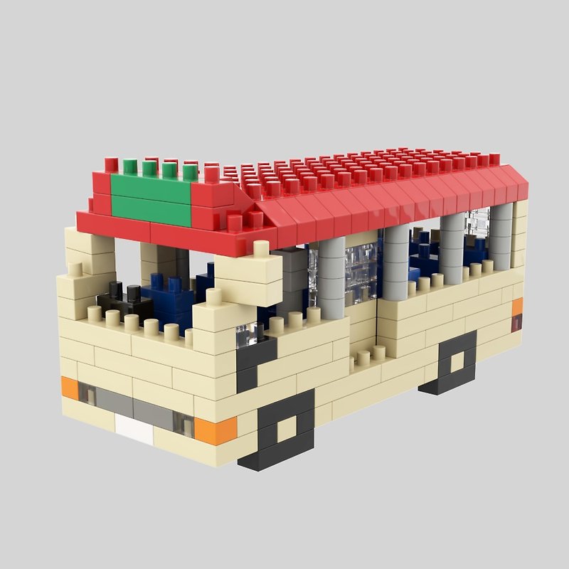 Archbrick Hong Kong Red Mini Bus Red Van Brick - Items for Display - Plastic Multicolor