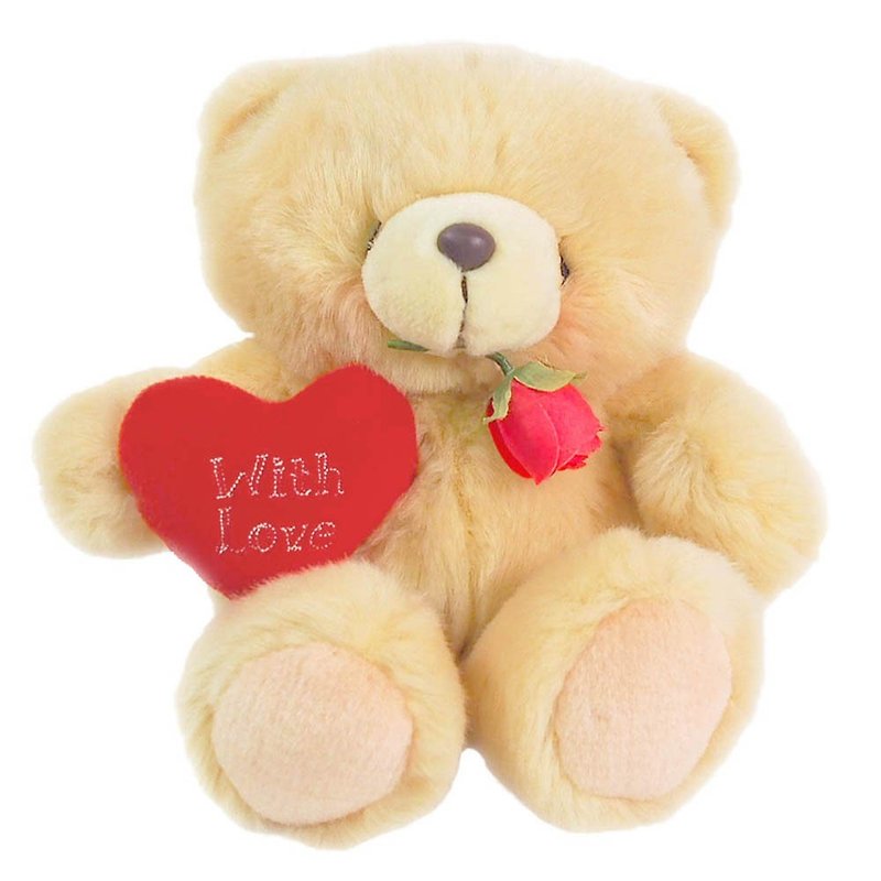 8 inches/passionate rose fluffy bear [Hallmark-ForeverFriends fluff-heart-warming series] - ตุ๊กตา - วัสดุอื่นๆ สีนำ้ตาล