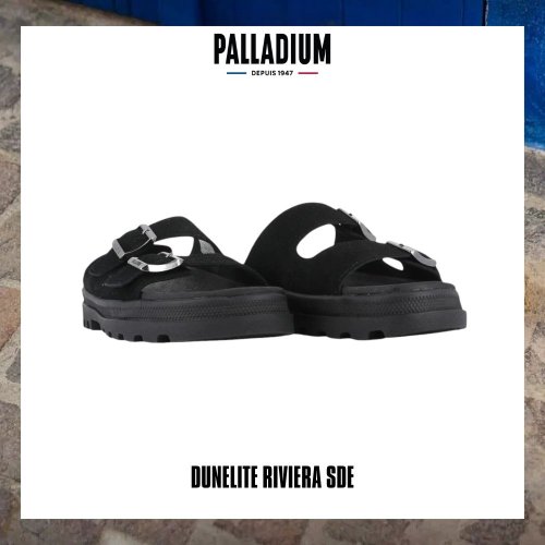 PALLADIUM PALLADIUM DUNELITE RIVIERA SDE輕量麂皮拖鞋 男女共款 黑 74455