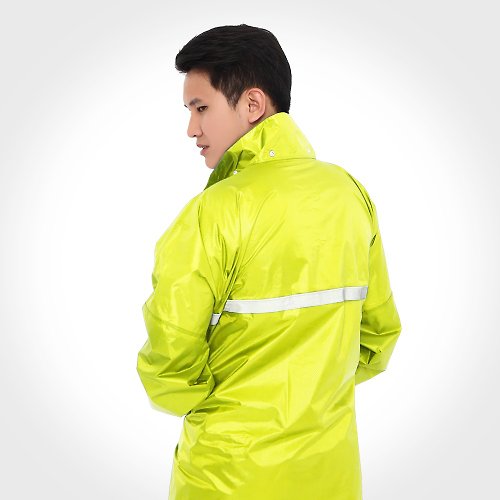 TDN 雙龍閃耀太空亮面壓紋雨衣(小飛俠雨衣套式太空雨衣)-螢光綠