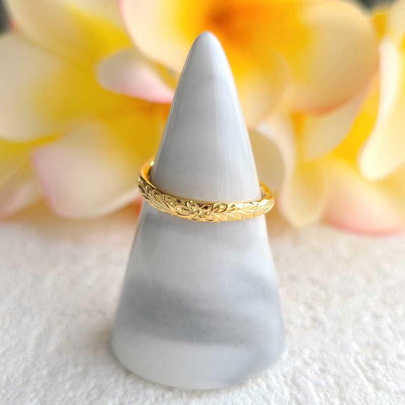 Hawaiian Jewelry / Wave Mile Ring / Gold - แหวนทั่วไป - เงินแท้ สีทอง