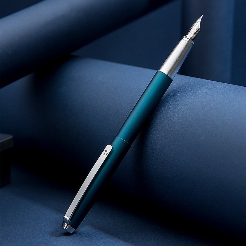 [Customized Gift] Hongdian Fountain Pen 525 Ocean Blue/Customized Text - Fountain Pens - Copper & Brass 
