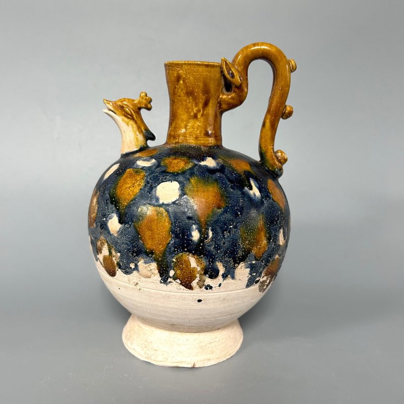 唐三彩獸首執壺 - 擺飾/家飾品 - 陶 卡其色