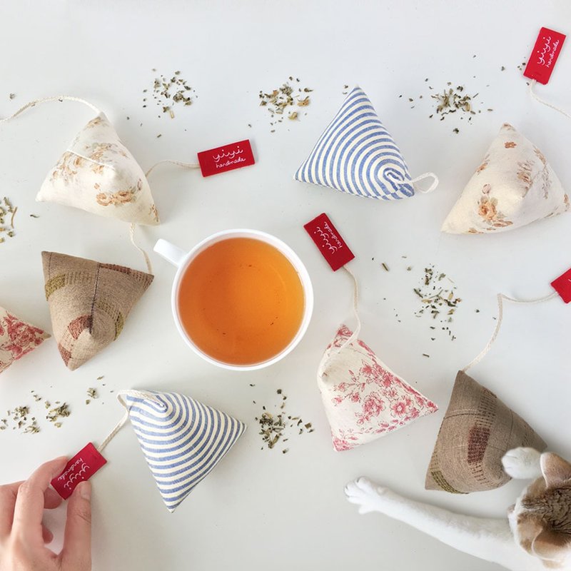 貓玩具- 貓喝茶(玫瑰花) - 貓/狗玩具 - 棉．麻 紅色