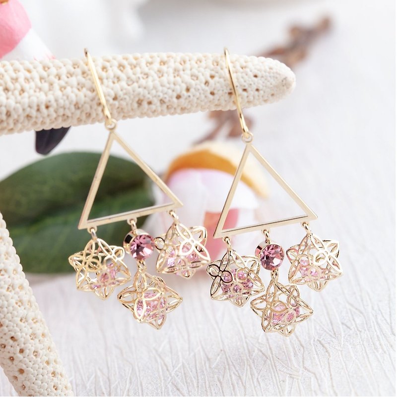 long dangling triangle earrings long dangling triangle earrings - Earrings & Clip-ons - Precious Metals 