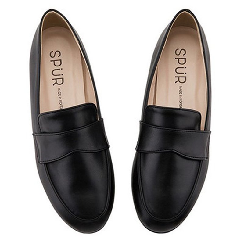 PRE-ORDER – SPUR 寬帶簡約樂福鞋 MS9005 BLACK - 女款牛津鞋 - 人造皮革 黑色