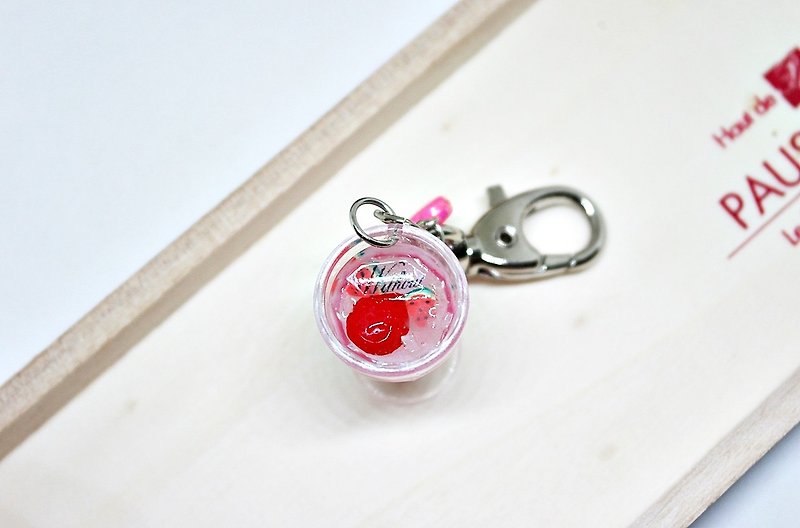 =>Resin pendant-strawberry watermelon juice-=>Limited x1 #包包配件#Life accessories pendant - Keychains - Resin Red