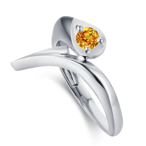 Majade Jewelry Design 黃色藍寶石訂婚戒指-14k金另類求婚戒指-哥特植物結婚戒指-環繞戒