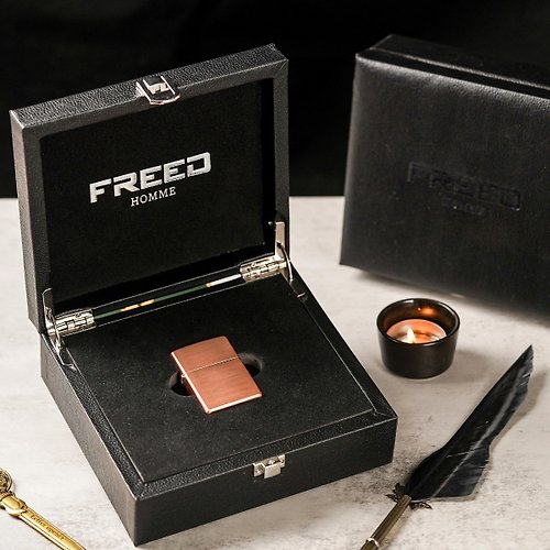 FREED 【FREED】銅殼拉絲霧面煤油打火機禮盒 客製化刻字禮物