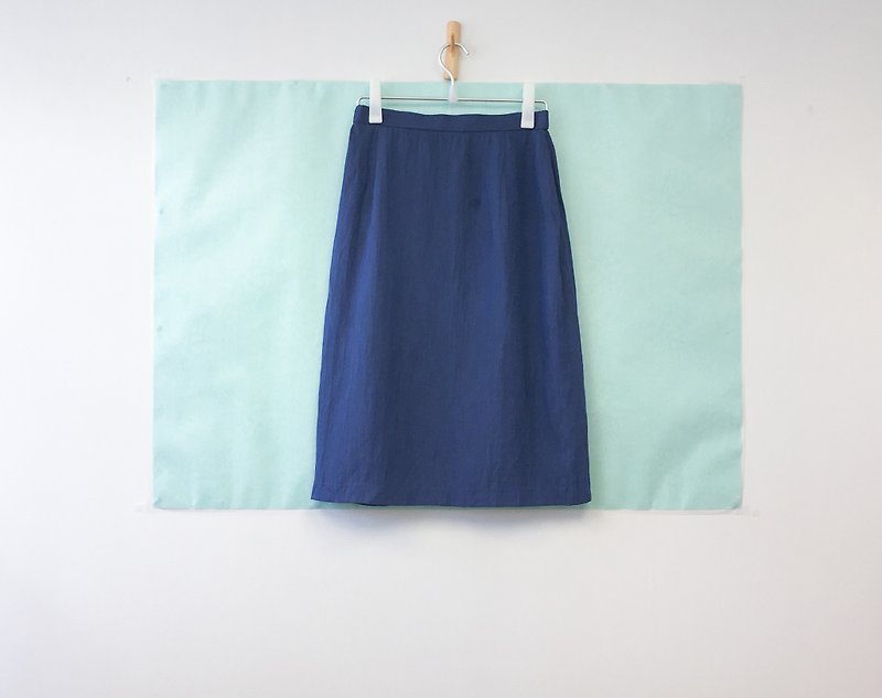 ... {Acorn girls :: vintage half skirts} linen deep dark blue school skirt - Skirts - Cotton & Hemp Blue