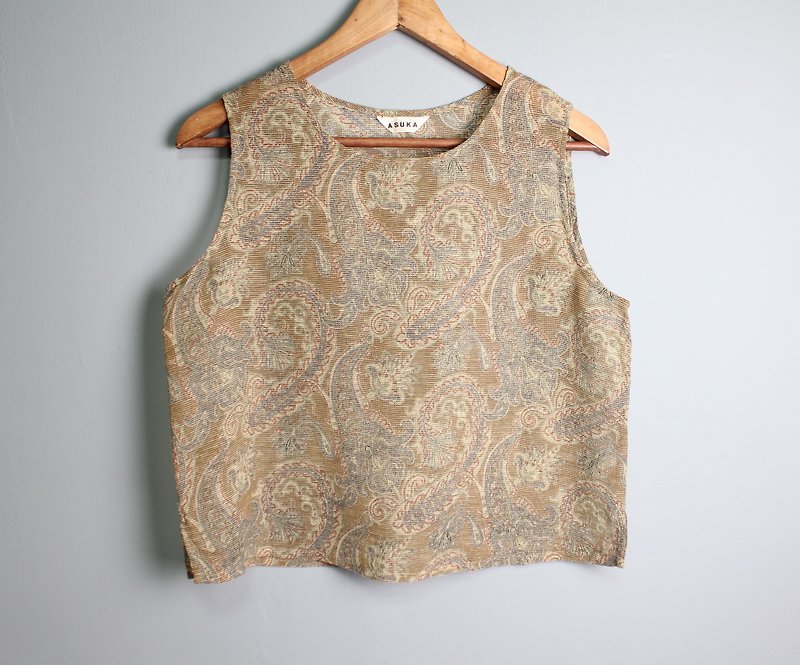 FOAK vintage vintage camel amethyst vest - เสื้อกั๊กผู้หญิง - โลหะ 