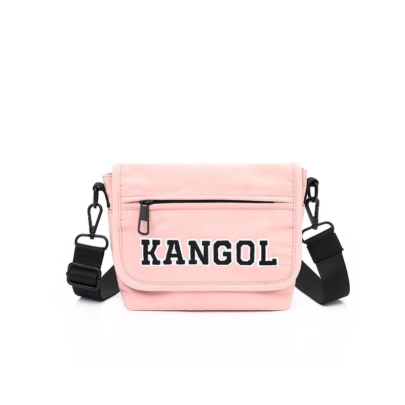 KANGOL Kangaroo Letter Logo Side Backpack-Pink - กระเป๋าแมสเซนเจอร์ - เส้นใยสังเคราะห์ 