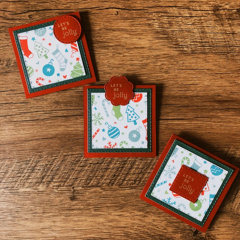 LET'S BE jolly mini christmas card red - Cards & Postcards - Paper Red