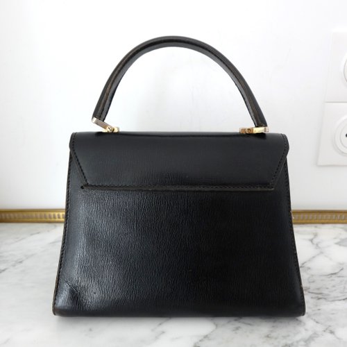 バッグ vintage France Black leather square bag 500x0.jpg
