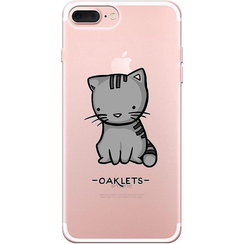 新年シリーズ -  [猫] -Oaklets-TPU電話ケース "iPhone /サムスン/ HTC / LG /ソニー/キビ/ OPPO"、AA0AF152 - スマホケース - シリコン グレー