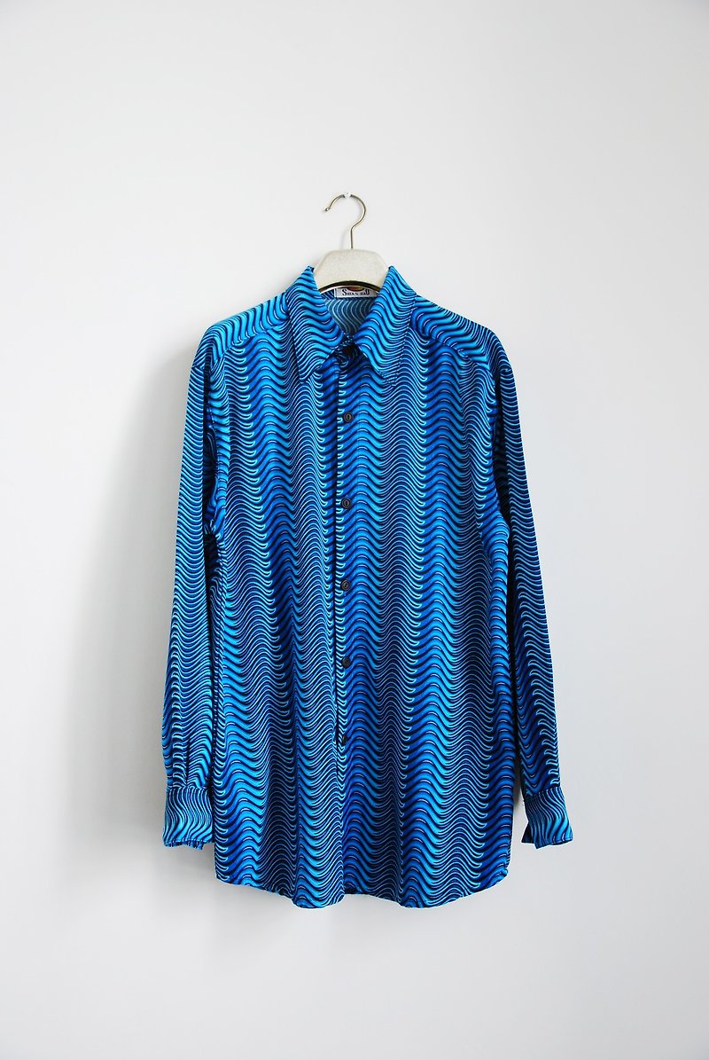 Vintage psychedelic ripple shirt - เสื้อเชิ้ตผู้ชาย - วัสดุอื่นๆ 