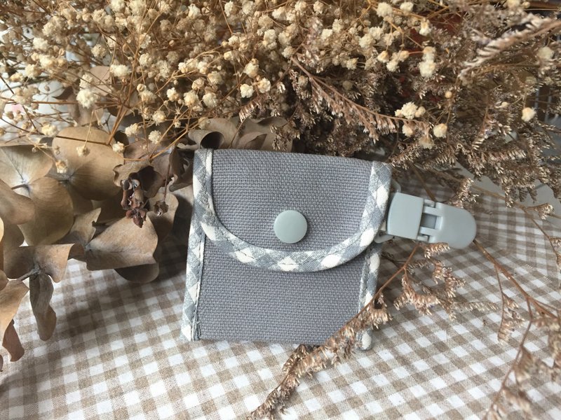 Wenqing Canvas Peace Amulet Bag-Gray x Gray- - Omamori - Cotton & Hemp Gray