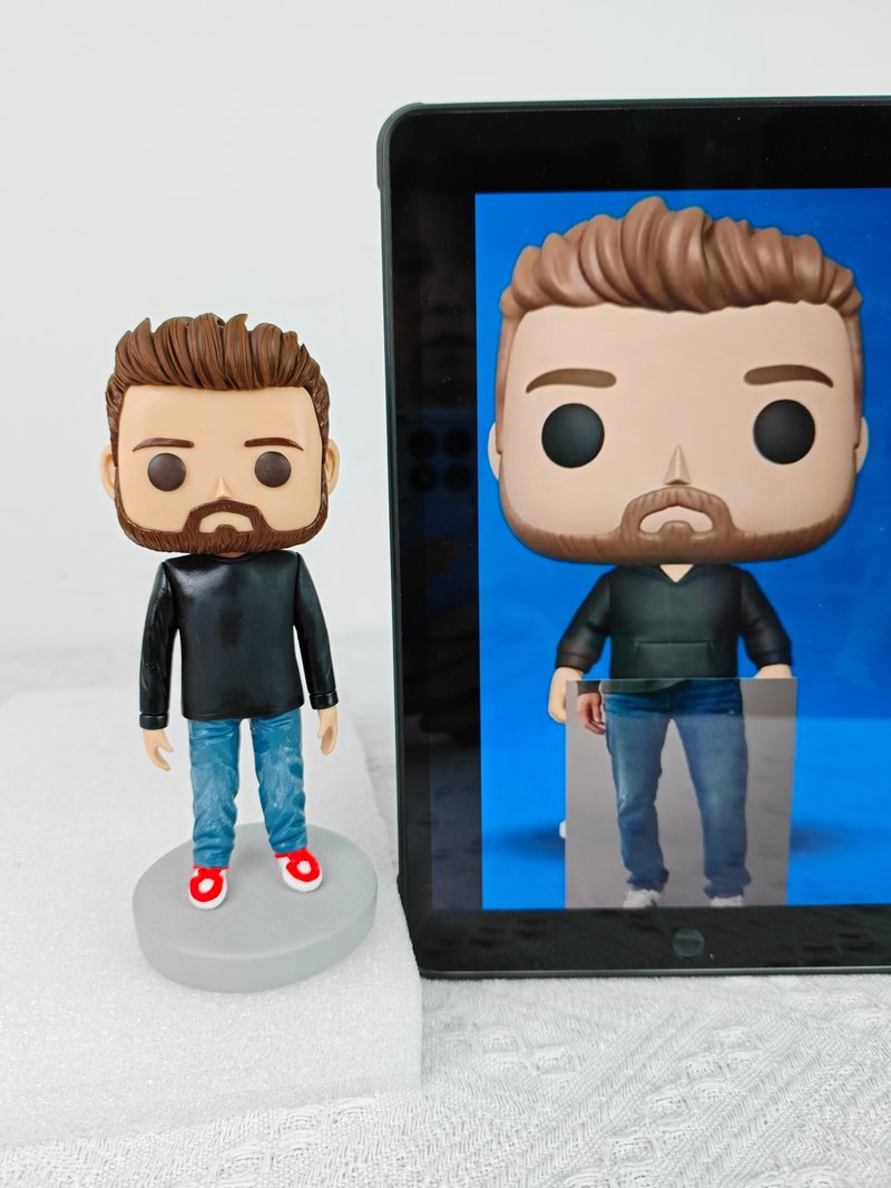 【客製化3D人像公仔】訂製手工Funko Pop男生朋友老公生日禮物 - 公仔/玩偶 - 黏土 多色