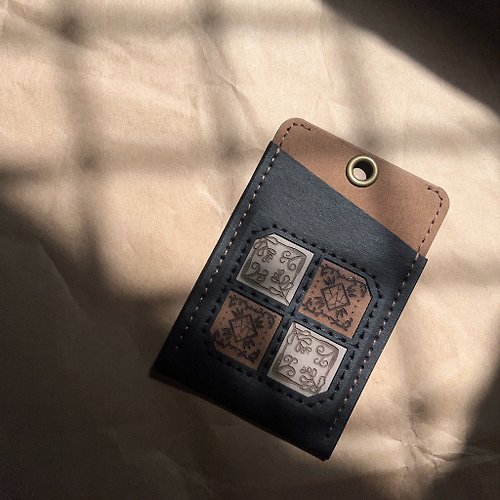 T&C織植紙 鏤空撞色 質感證件套 悠遊卡套-花磚