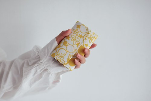 1983ER 蜂蜜檸檬/京都棉麻布+紙 卡片夾 /1983ERXspicaの庭 輕量錢包40g