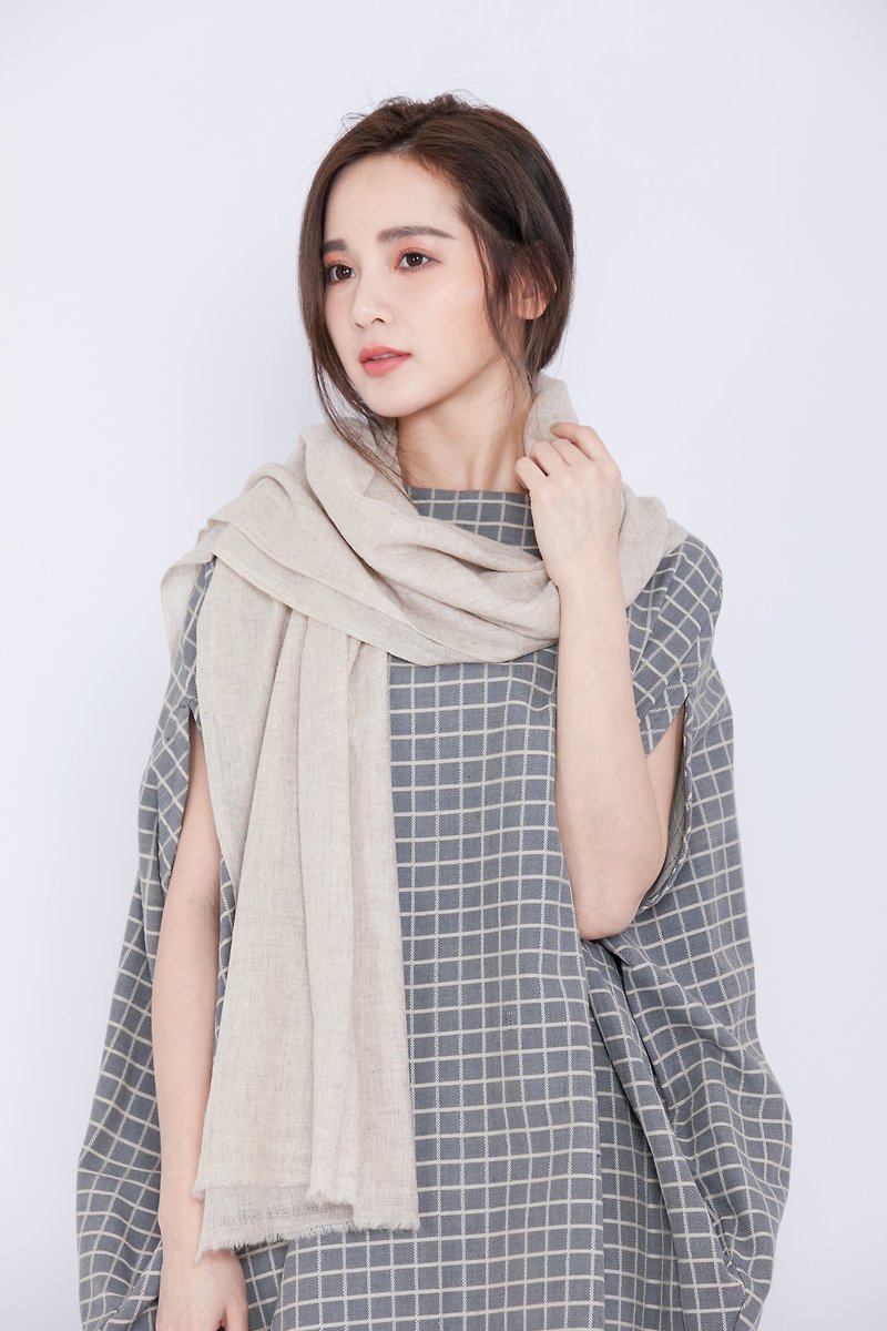 Beige cashmere scarves _ _ fair trade - Scarves - Wool Gray