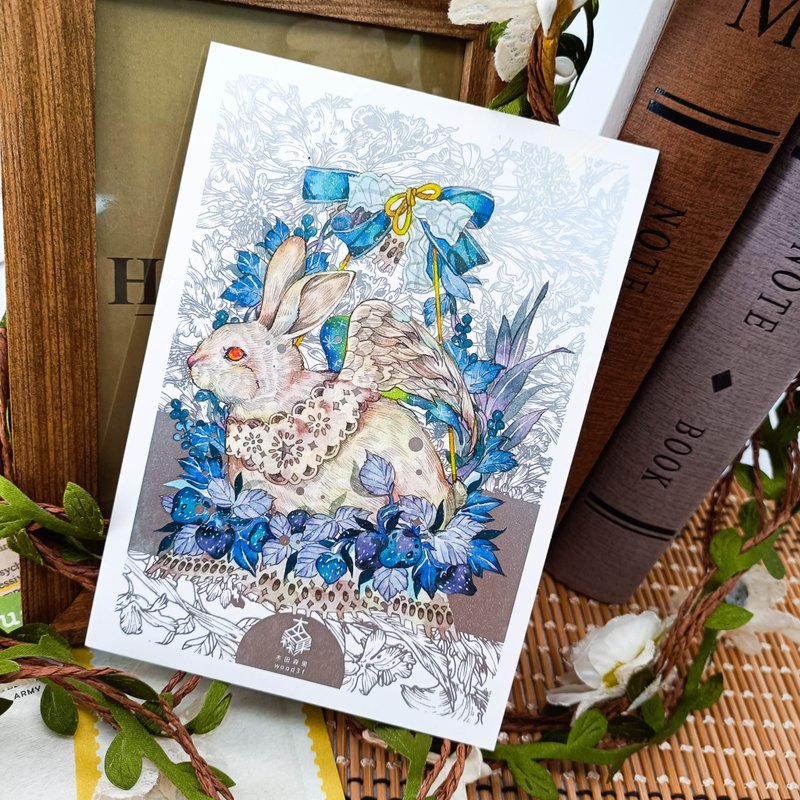 WF583_玉兔 2_Rabbit 2明信片 - 卡片/明信片 - 其他材質 多色